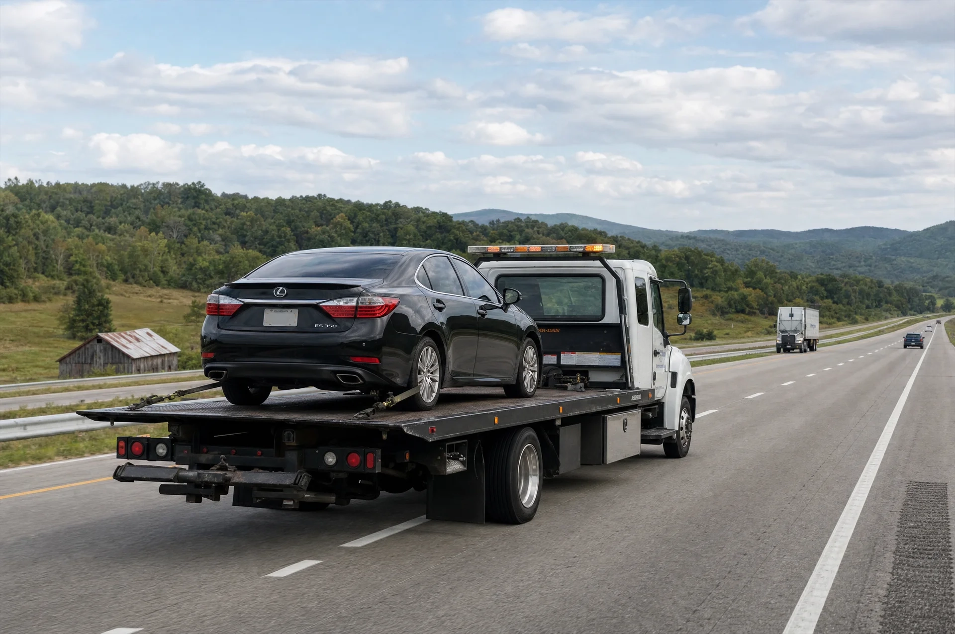 Long-distance vehicle transport on the interstate